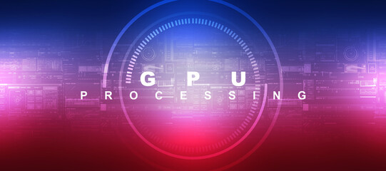 Obraz premium 2d illustration gpu futuristic background 