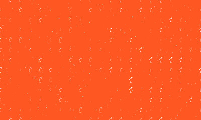 Seamless background pattern of evenly spaced white table lamp symbols of different sizes and opacity. Vector illustration on deep orange background with stars