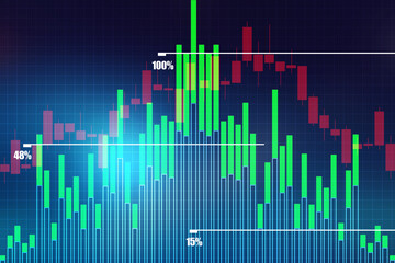 2d rendering Stock market online business concept. business Graph
