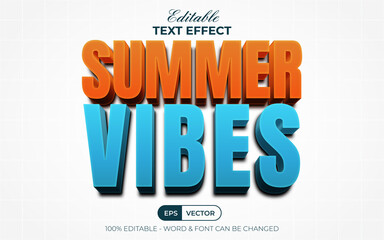 Summer vibes text effect style. Editable text effect.