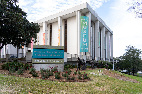 Tallahassee, FL, USA - February 11, 2022: The State Library And Archives Of Florida In Tallahassee, FL, USA, The Central Repository For The Archives Of State Government For The State Of Florida.