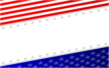 American flag symbols patriotic background frame border corner with empty space for your text.	
