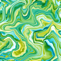 Abstract Colorful Liquid Marble texture. Fluid art. For textiles, fabrics, design cover, presentation, invitation, flyer, annual report, poster and business card. Blue. Green. Yellow.