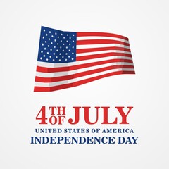 4th july united states of america independence day, vector illustration.