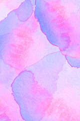 Fototapeta premium Watercolor abstract spots pink and blue background. Delicate romantic backdrop. Gradient and tie dye effect