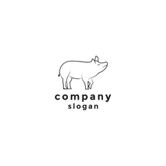 Pig logo icon design template. premium vector