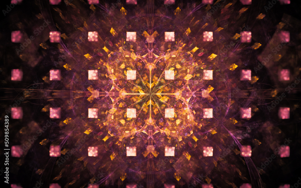 Aufkleber digital illustration abstract image generated fractal background image wallpaper pattern of various geometric shapes and lines of various colors for computer graphics or web design