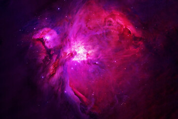 Plakat Bright purple space nebula. Elements of this image furnished by NASA