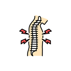 Kyphosis color line icon. Pictogram for web page