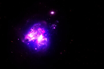 Bright purple space nebula. Elements of this image furnished by NASA