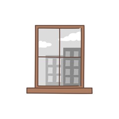 Gloomy weather outside the window color line icon. Pictogram for web page