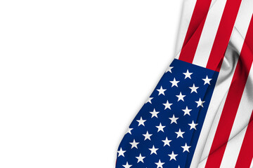 American flag isolated on white background