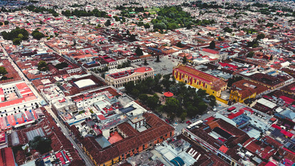 aerial of san Cristobal de las casas Mexico chiapas  - obrazy, fototapety, plakaty