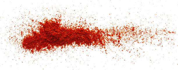 Red ground pepper. Chili pepper powder isolated on white background. - 509855980
