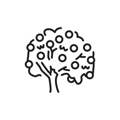 Apple tree color line icon. Pictogram for web page