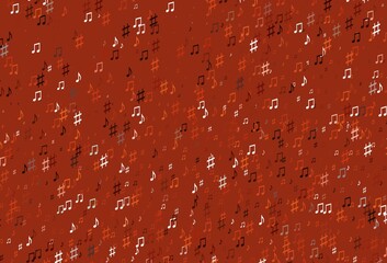 Light Orange vector backdrop with music notes.