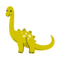 Cartoon dinosaur - brachiosaurus. Cute character for children. Vector illustration in cartoon style.
