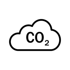 Chmura CO2 - ikona wektorowa - obrazy, fototapety, plakaty