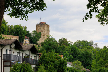 Fototapeta premium View of the castle and the town of Pappenheim in Bavaria