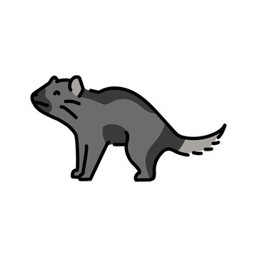 recommend clip art: Tasmanian devil color line illustration. Animals of Australia