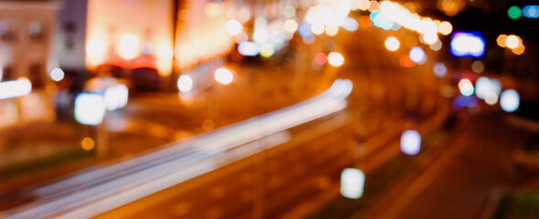 Blurred background of city traffic at night