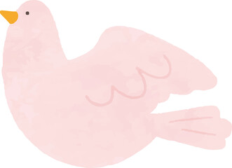 ピンクの鳥のイラスト