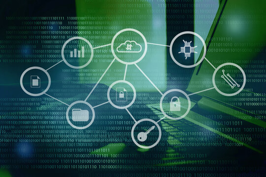 digital transformation in business process , cloud data management and network security awareness  - Powered by Adobe