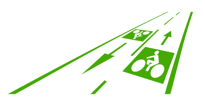 piste cyclable verte vecteur isol&eacute;