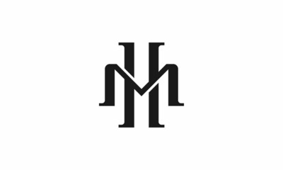 letter MH or HM initial logo design	