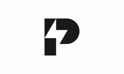 letter p with power initial logo abstract design