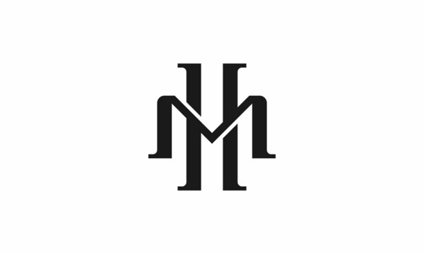 letter MH or HM initial logo design	