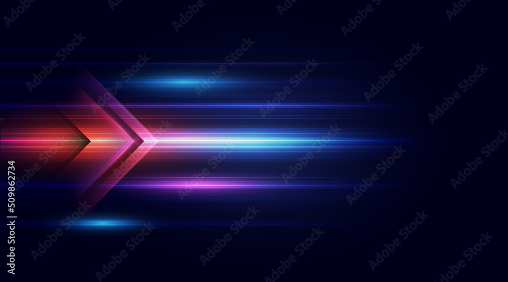 Fototapete modern abstract arrows moving at high speed.technology movement. colourful dynamic motion. technolog
