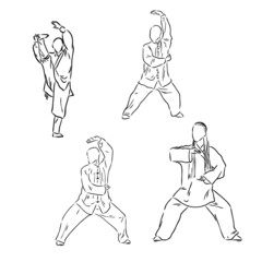World Tai Chi and Qigong Day, vector art illustration.