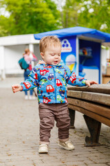 portrait little boy in the park