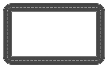 Carriageway road / road bends with road stripes, vector illustration