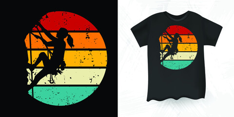 Funny Retro Vintage Rock Climber Climbing T-shirt Design © Tee_expert