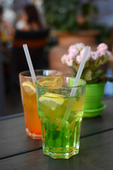 Mojito with ice at the bar