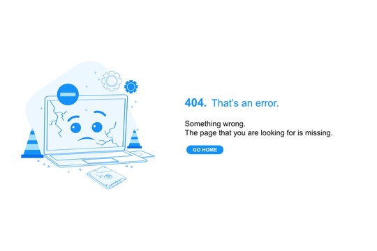 Website Error Page 404 Vector Illustration