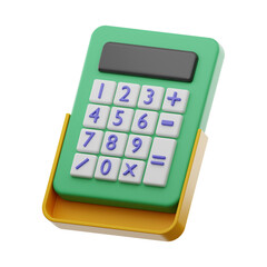 Premium Coin Calculator Money Finance Icon 3D Rendering on isolated background