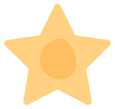 Star Icon. Yellow Twinkle Symbol. Golden Frame