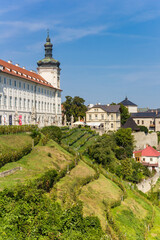 Fototapeta na wymiar White tower of the historic Jesuit college in Kutna Hora, Czech Republic