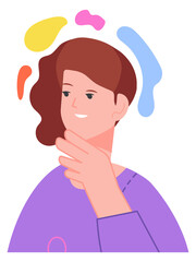 Creative visual imagination mindset. Emotional intellect concept