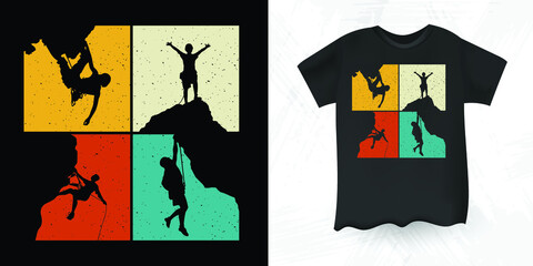 Climbing  Adventure Funny Retro Vintage Rock Climber Climbing T-shirt Design © Tee_expert
