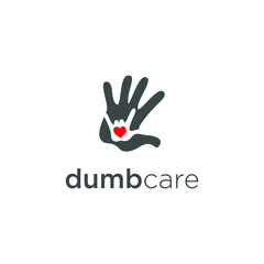 Fototapeta na wymiar dumb care logo design vector