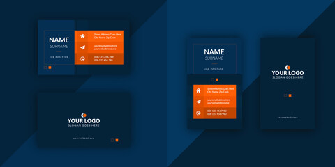 Minimal creative business card design horizontal and vertical