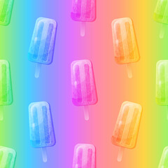 Rainbow pattern with glossy ice cream