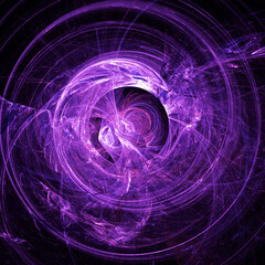 Naklejka premium fantastic illustration of a purple space planet, star system, color graphics, design, background