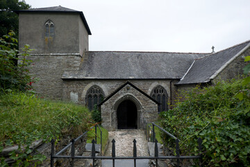 Fototapeta na wymiar St Ervan Church Churchtown with noncoformist cemetery incorperates hamlets of Penrose and Rumford.