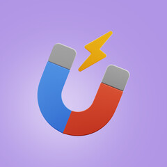 Premium Coin Magnet Money Finance 3d icon 3d rendering on isolated background