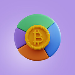 Premium Coin Chart Graphic Money Finance 3d icon 3d rendering on isolated background